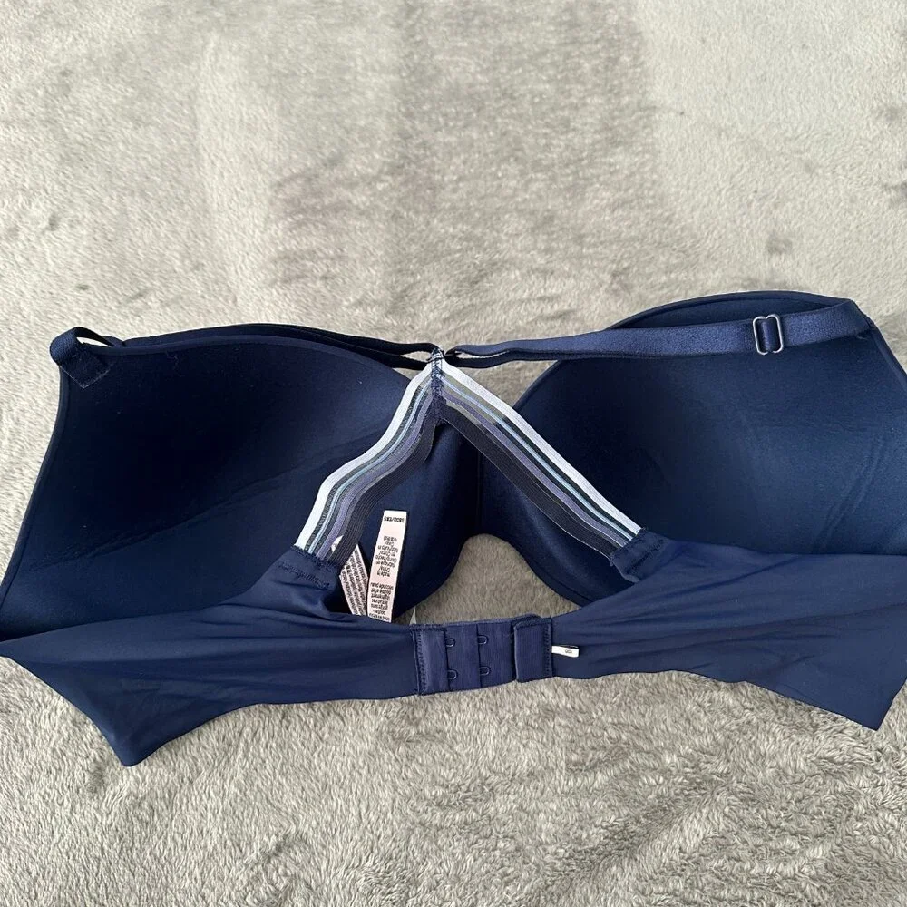 Victoria's Secret T-Shirt Lightly Lined Wireless Bra Navy Blue Women's 38DD 38E